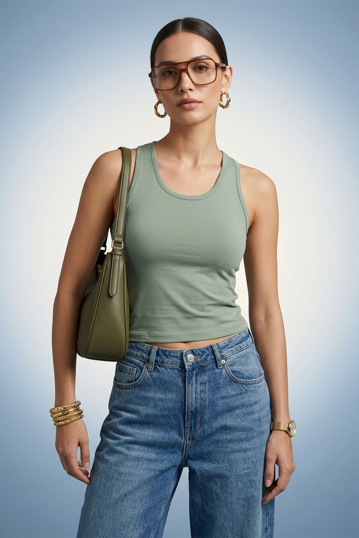 Built in Bra Racerback Cut Tank Top